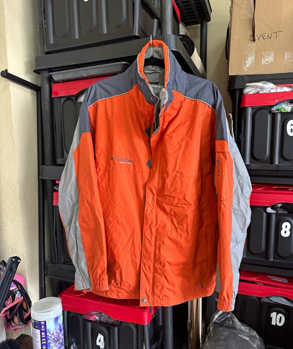 Columbia Vertex Men's Interchange Jacket Orange/Gray Zip Stand-Up Collar L